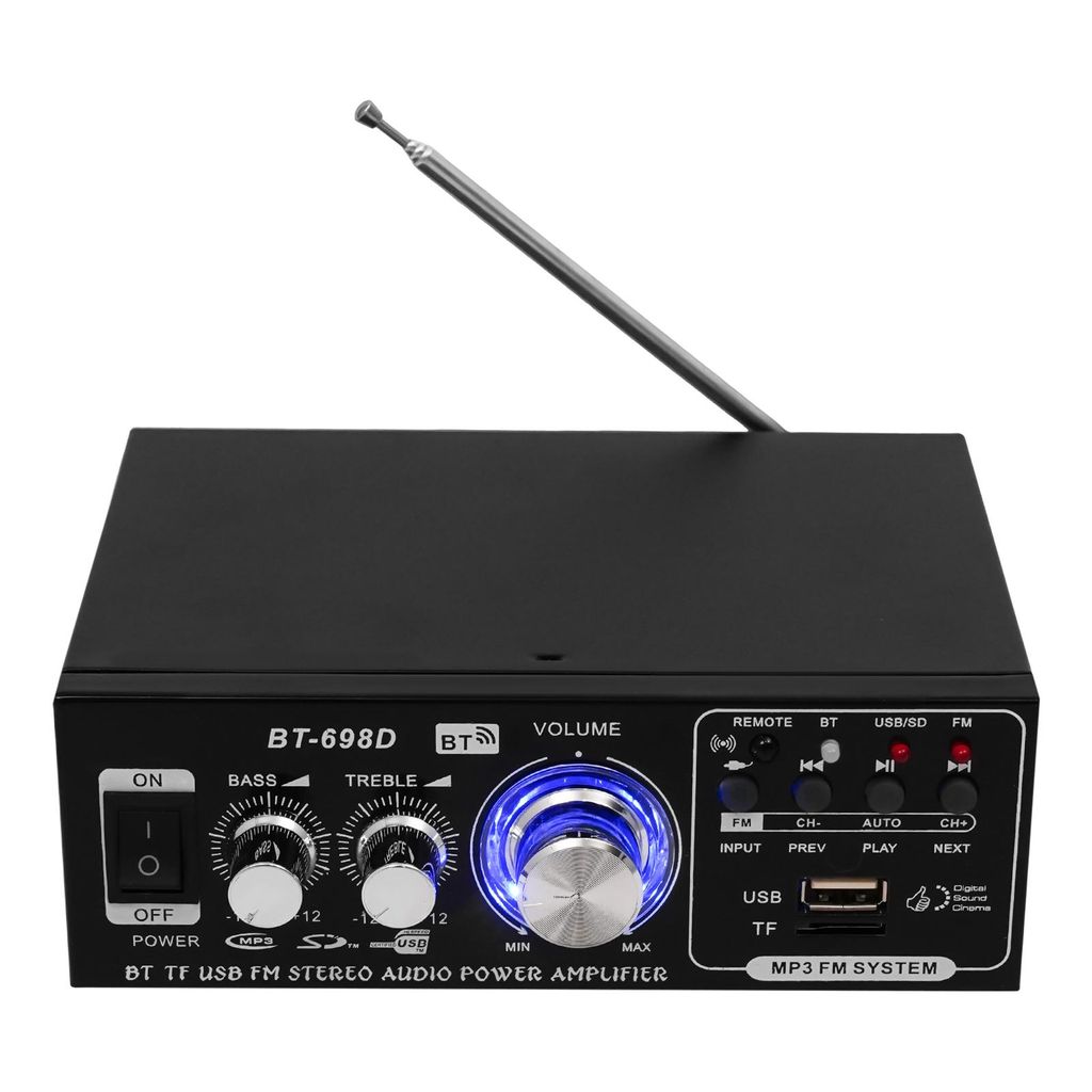Leistungsverstärker 12V Mini HiFi Digital Audio Stereo Verstärker Black Amplifier Digital Power Amplifier Verstärker FM Radio Mini HiFi Audio Am...