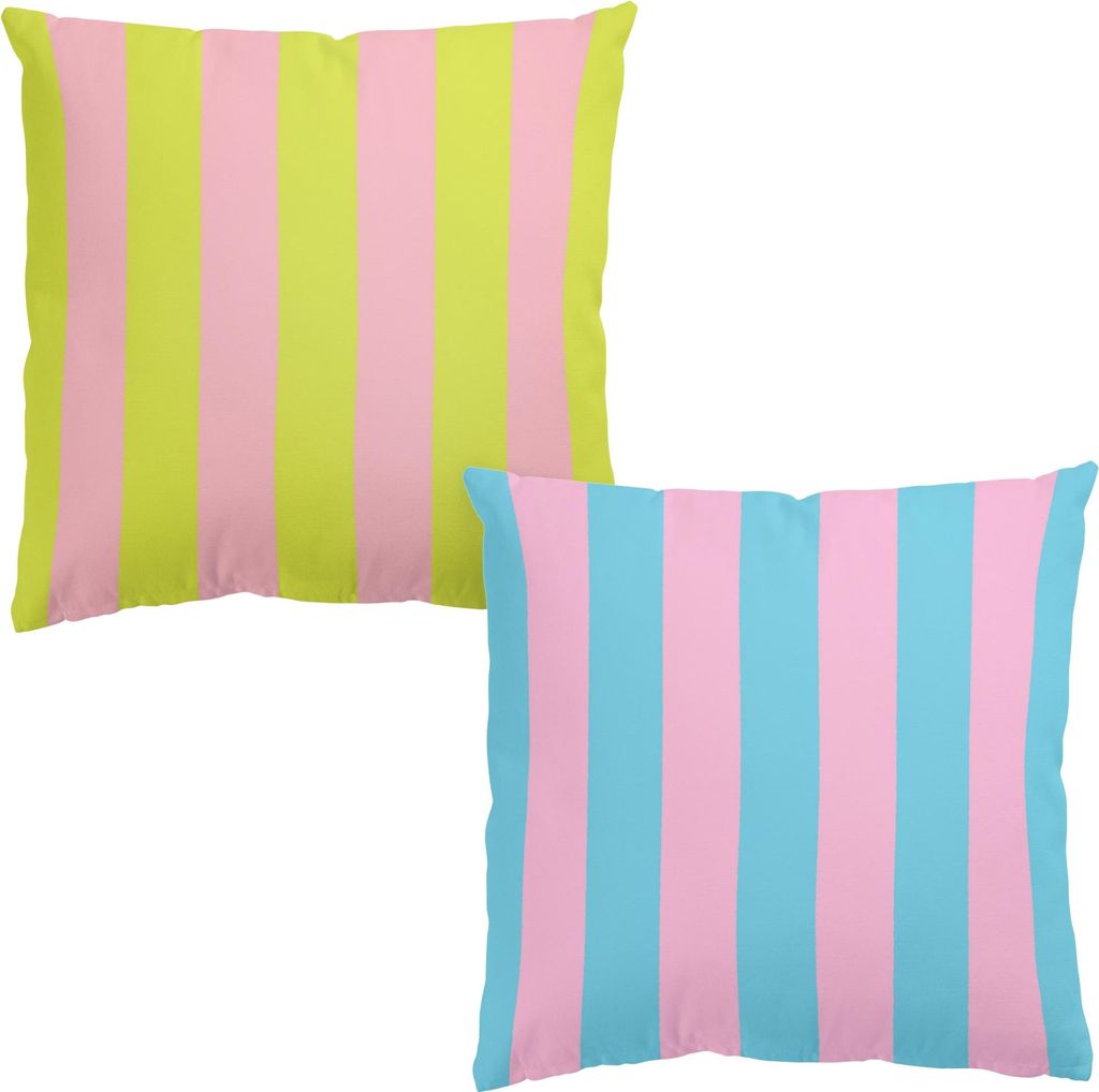 Dekokissen 2-teilig Kulinarisch drinnen / Indoor Zierkissen Samt waschbar Obst rosa Pop Art Sofakissen ohne Füllung