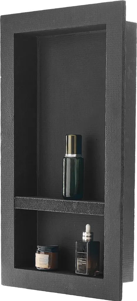Organiseur de Douche Noir pour Savon et Shampoing Niche Murale de 71cm