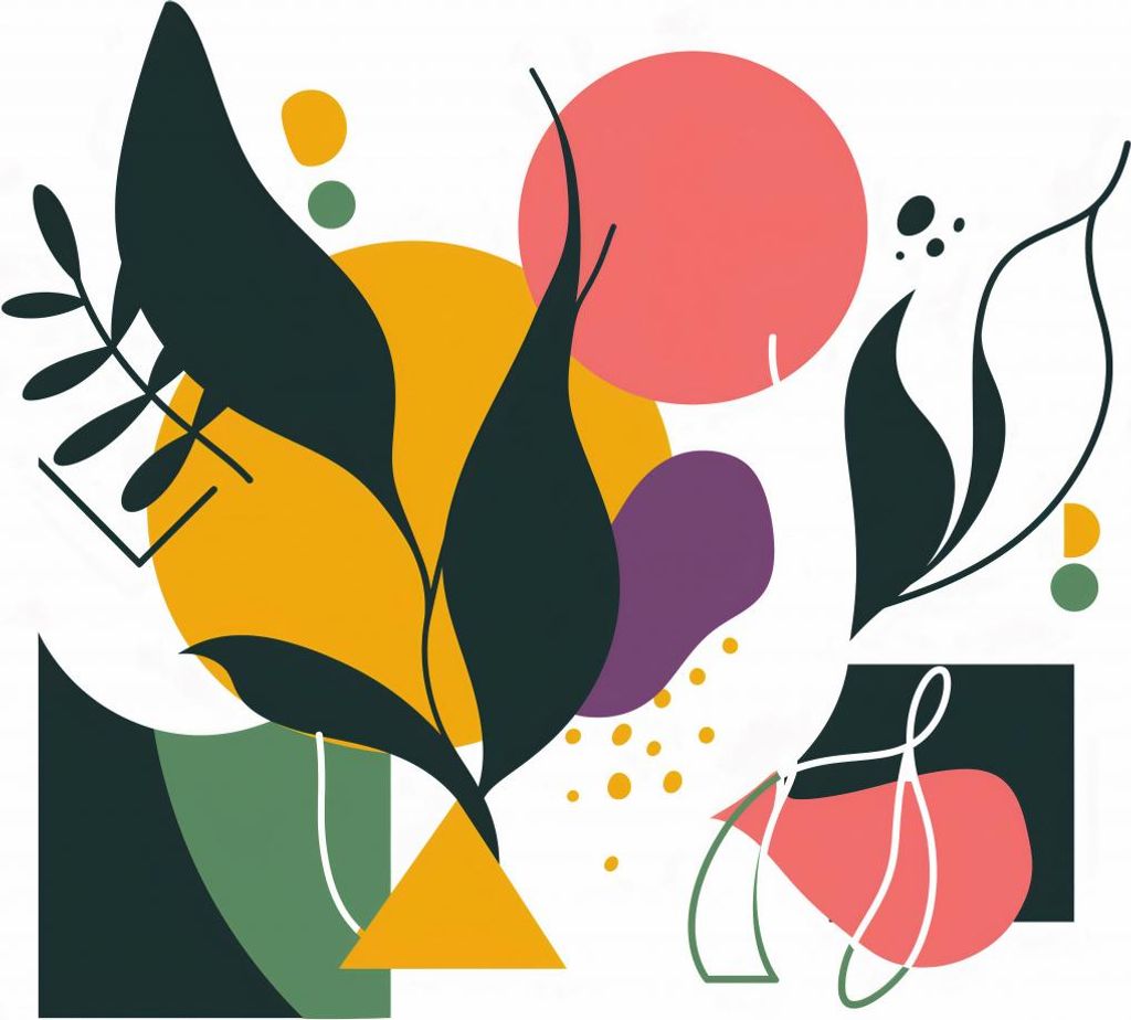 Plakat 40x30cm Farbige Botanische Abstraktion