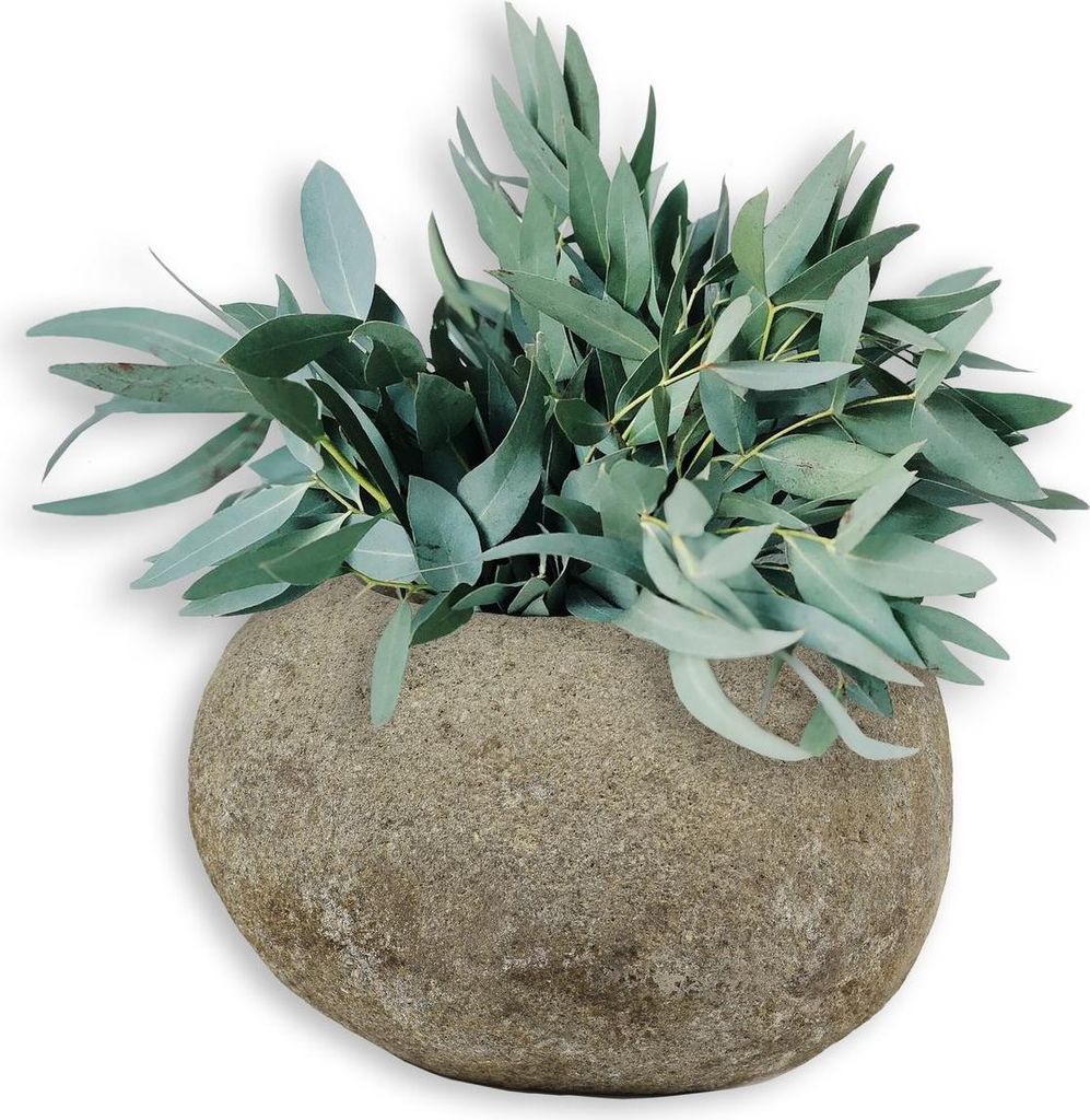 Naturstein Übertopf Blumentopf Schale Steinschale Aufbewahrung Napf Steinbehälter Waschschale Flussstein Natur Stein