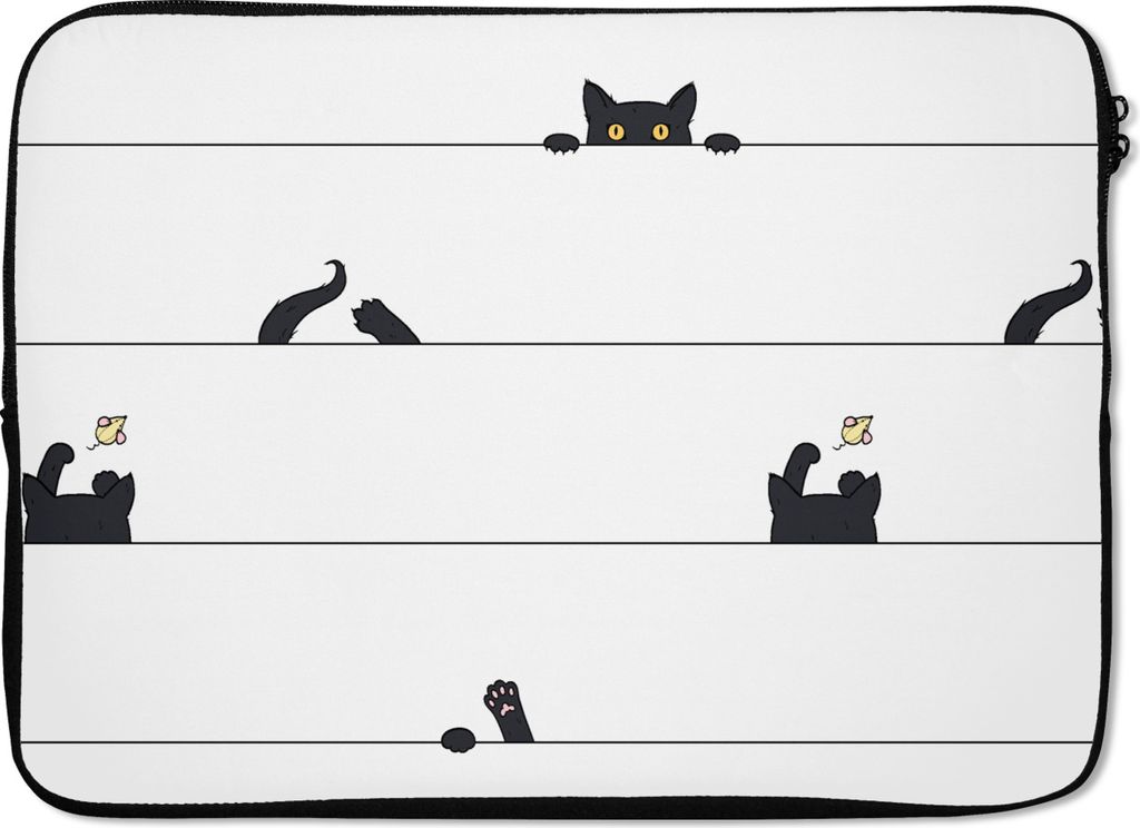 MuchoWow Laptop Hülle 14 ZollKatze - Muster - Maus - Jungen - Mädchen - Kinder - Kinder Laptoptasche - Laptoptasche - Stoßsicher - Schutzhaube