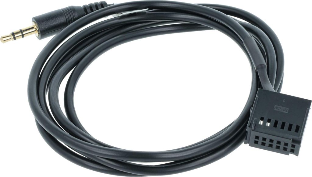 vhbw AUX Audio Adapter Kabel KFZ Radio (90 cm) kompatibel mit Ford ab Bj. 2004, Ka, Galaxy, Focus, Fiesta, Mondeo Auto, Autoradio