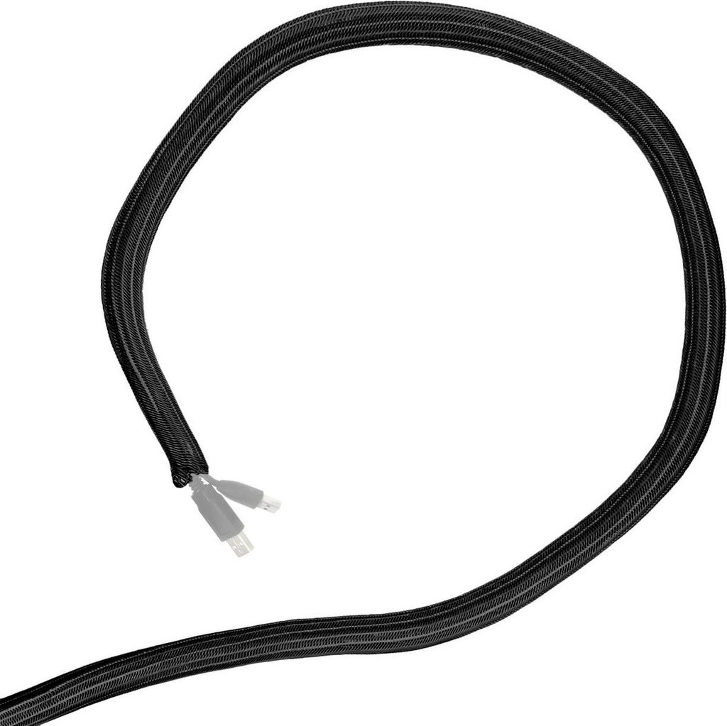 Minadax 3 Meter, 9mm Ø Selbstschließender Profi Kabelschlauch Kabelkanal in schwarz für flexibles Kabelmanagement