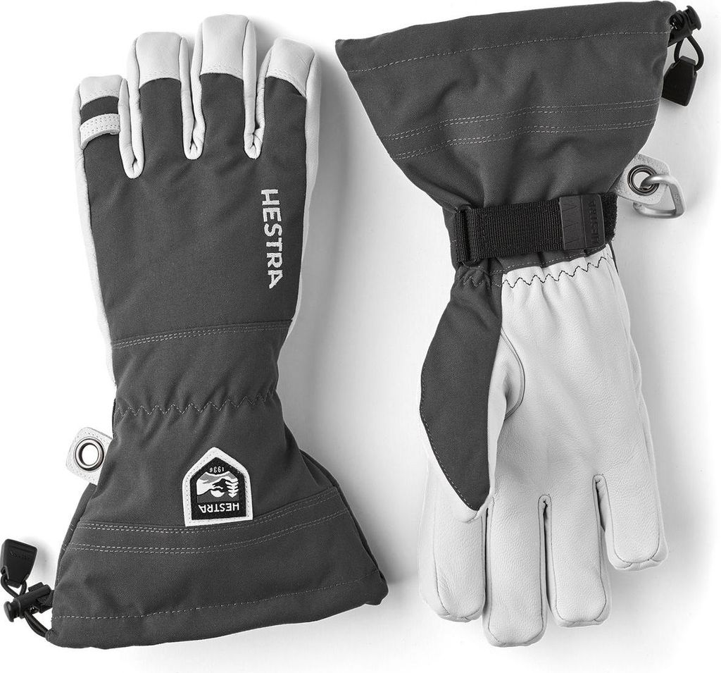 HESTRA Army Leather Heli Ski 5 Finger Skihandschuhe grau 7