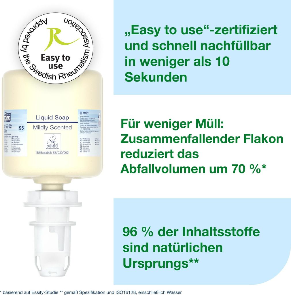 TORK 425502 Sapone liquido leggermente profumato System S5, Immagine del prodotto 