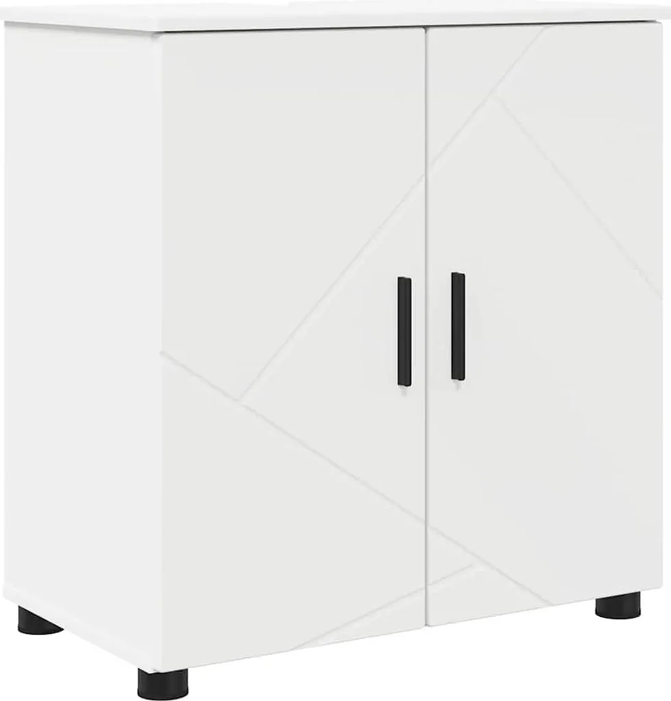 Mobile Sottolavabo Bianco 61x35x64 cm | Materiale Tecnico e Metallo