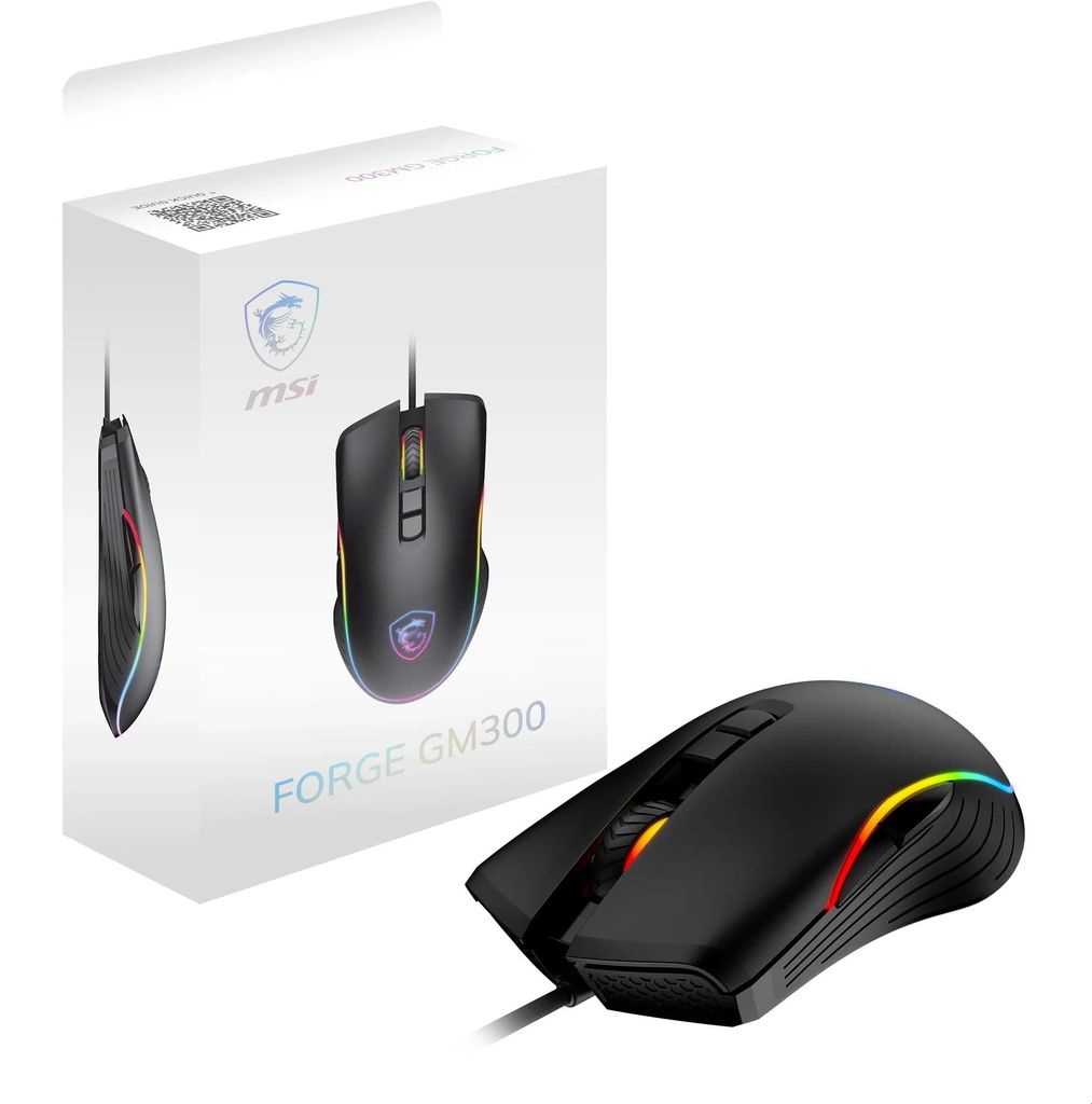MSI FORGE GM300, Beidhändig, Optisch, USB Typ-A, 7200 DPI, Produktbild 