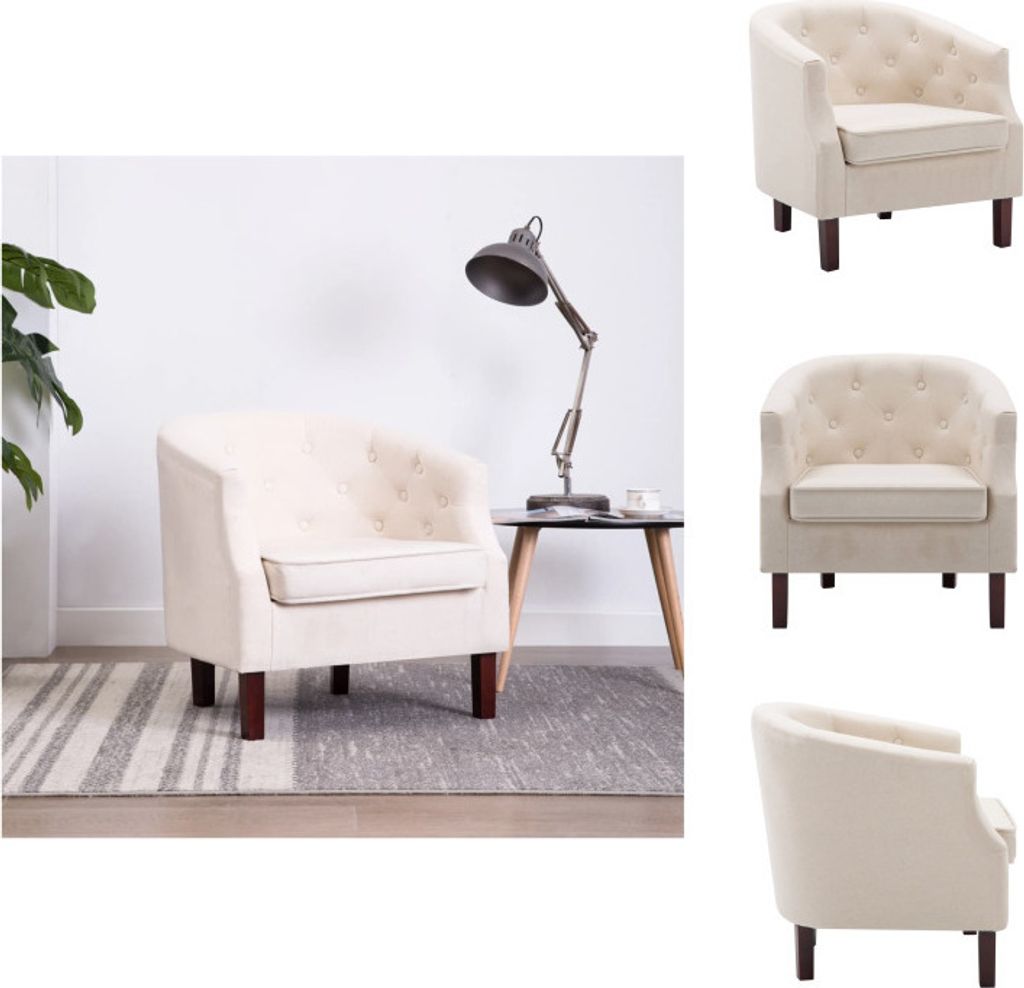 vidaXL Sessel Beige Stoff - Sessel