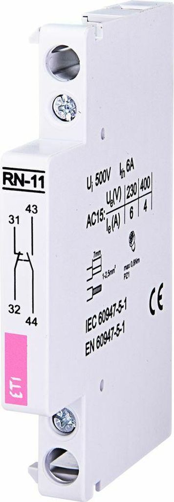 ETI Installationsschütz RN-11, 1Ö, Hilfskontaktblock Produktbild 