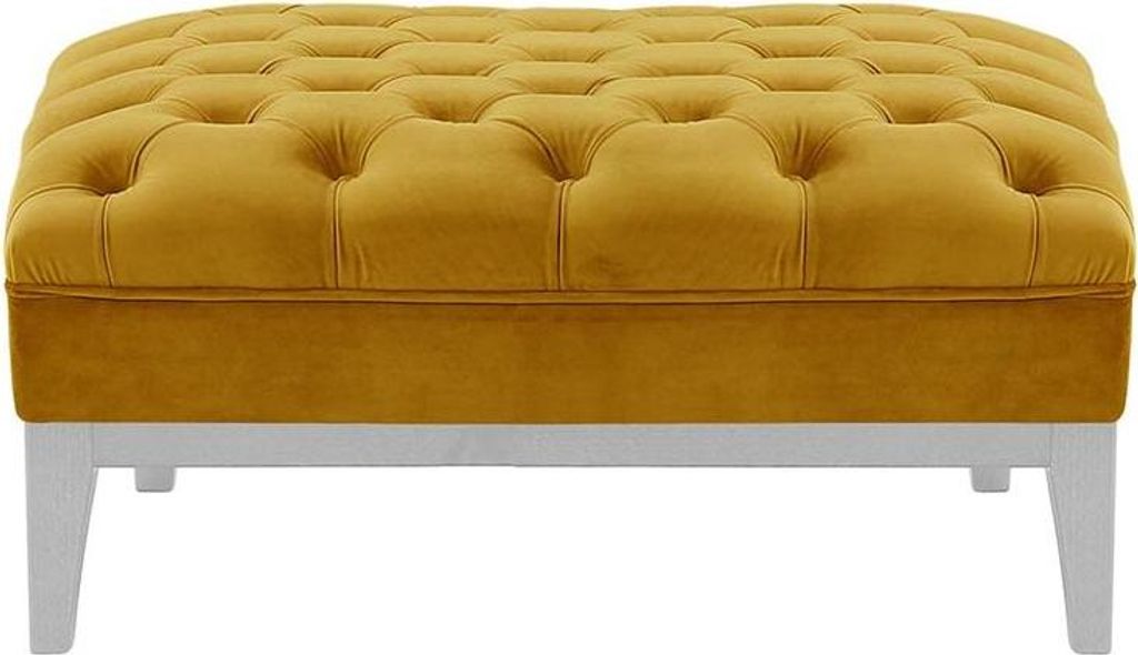 Polsterhocker Chesterfield Modern Wood-Velluto 8-weiß