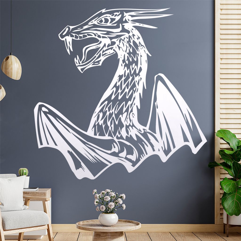 Drachen Flügel Wandtattoo in 6 Größen - Wandaufkleber Wall Sticker - Dekoration, Küche, Wohnzimmer, Schlafzimmer, Badezimmer
