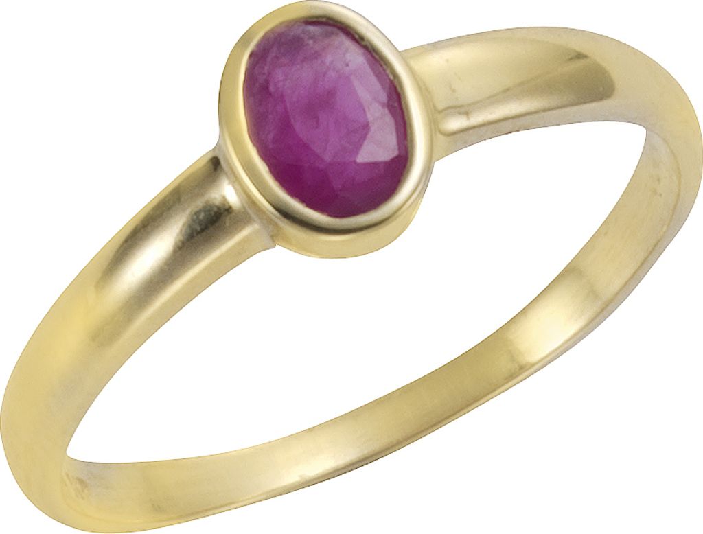 V Ring 585/- Gold gelb 054 (17,2) Rubin rot 283370166-1