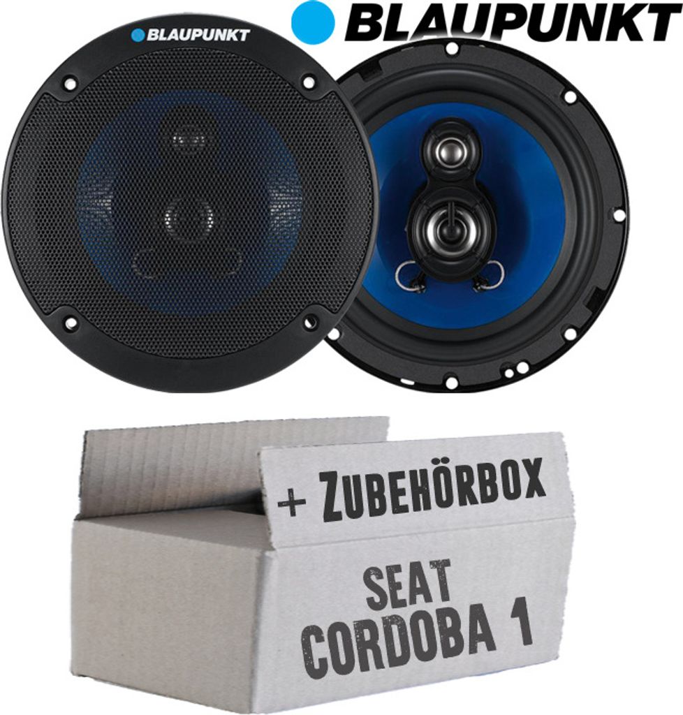 Lautsprecher Boxen Blaupunkt ICx663 - 16,5cm 3-Wege Auto Einbauzubehör - Einbauset passend für Seat Cordoba 1 Front - justSOUND