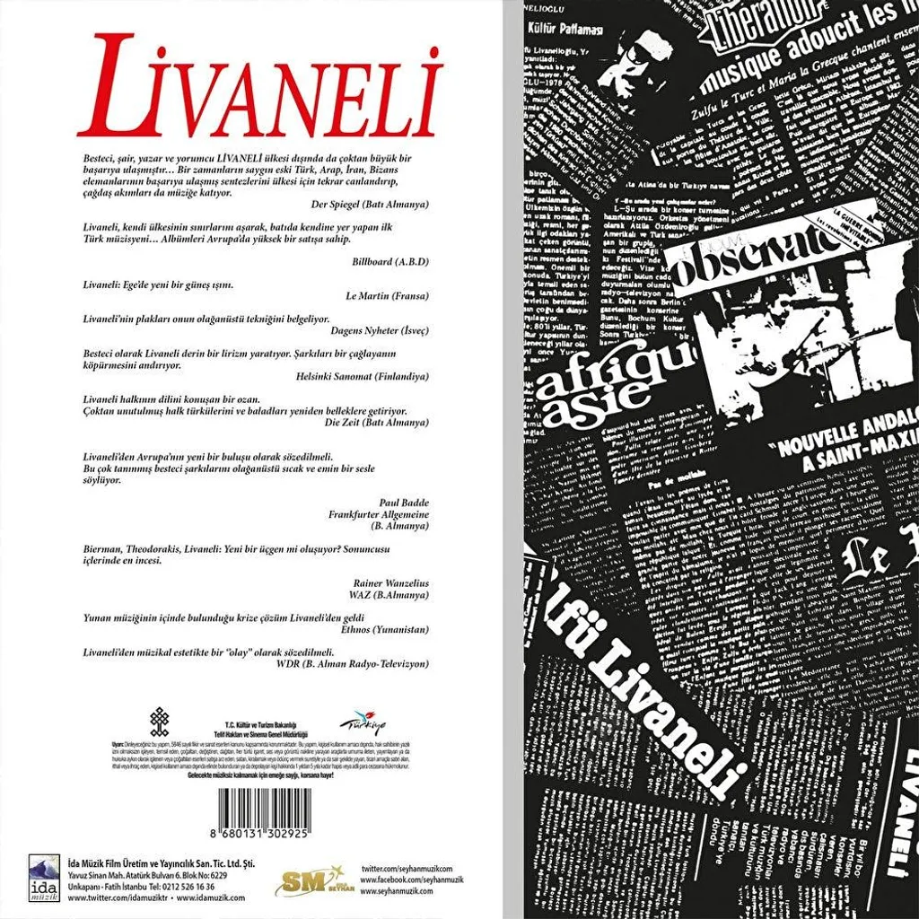 Zülfü Livaneli Ada Vinyle Idéal pour Ecoute Salon et Soirée Détente LP