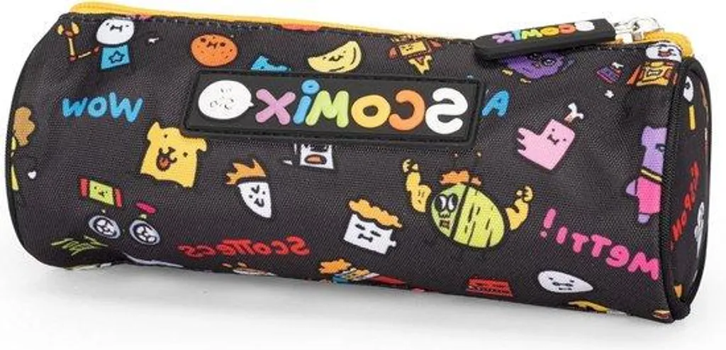 Trousse compacte 22x8 cm noir et multicolore avec fermeture à glissière