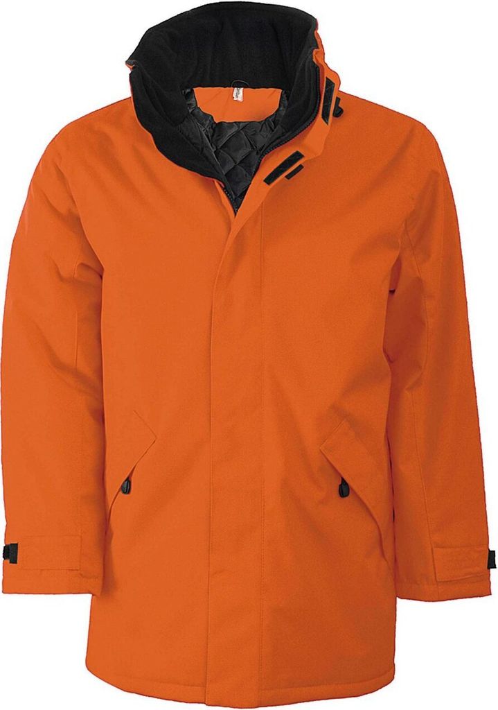 Kariban Herren Parka Kapuzenparka Regenmantel Isolierjacke Winterjacke, Größe:2XL, Farbe:Orange