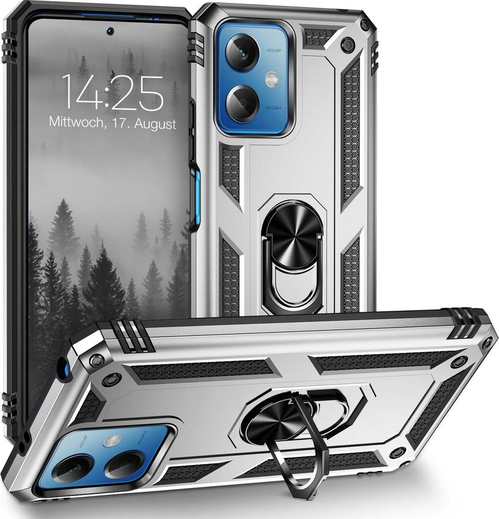 Armor Outdoor Handyhülle für Xiaomi Redmi Note 12 5G Handy Panzer Case Cover Schutzhülle Farbe: Silber