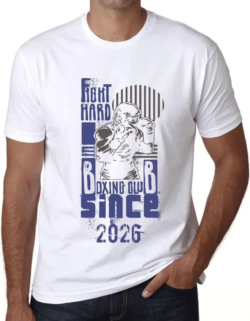 Herren Grafik T-Shirt Boxclub Kämpfen Sie hart seit 2026 – Boxing Club Fight Hard Since 2026 – Öko-Verantwortlich Vintage Jahrgang Kurzarm Lu...