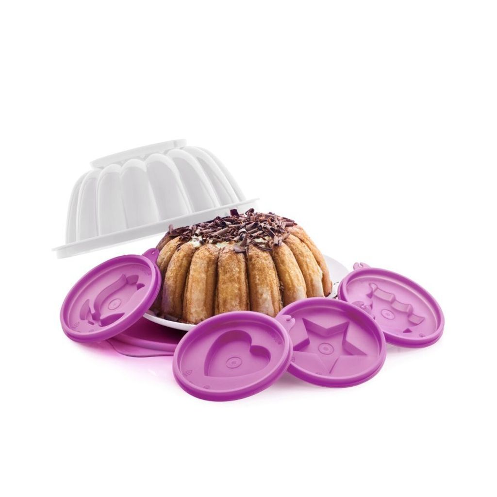 TUPPERWARE Geleeform Puddingform mit 4 Formen 1,2L Produktbild 