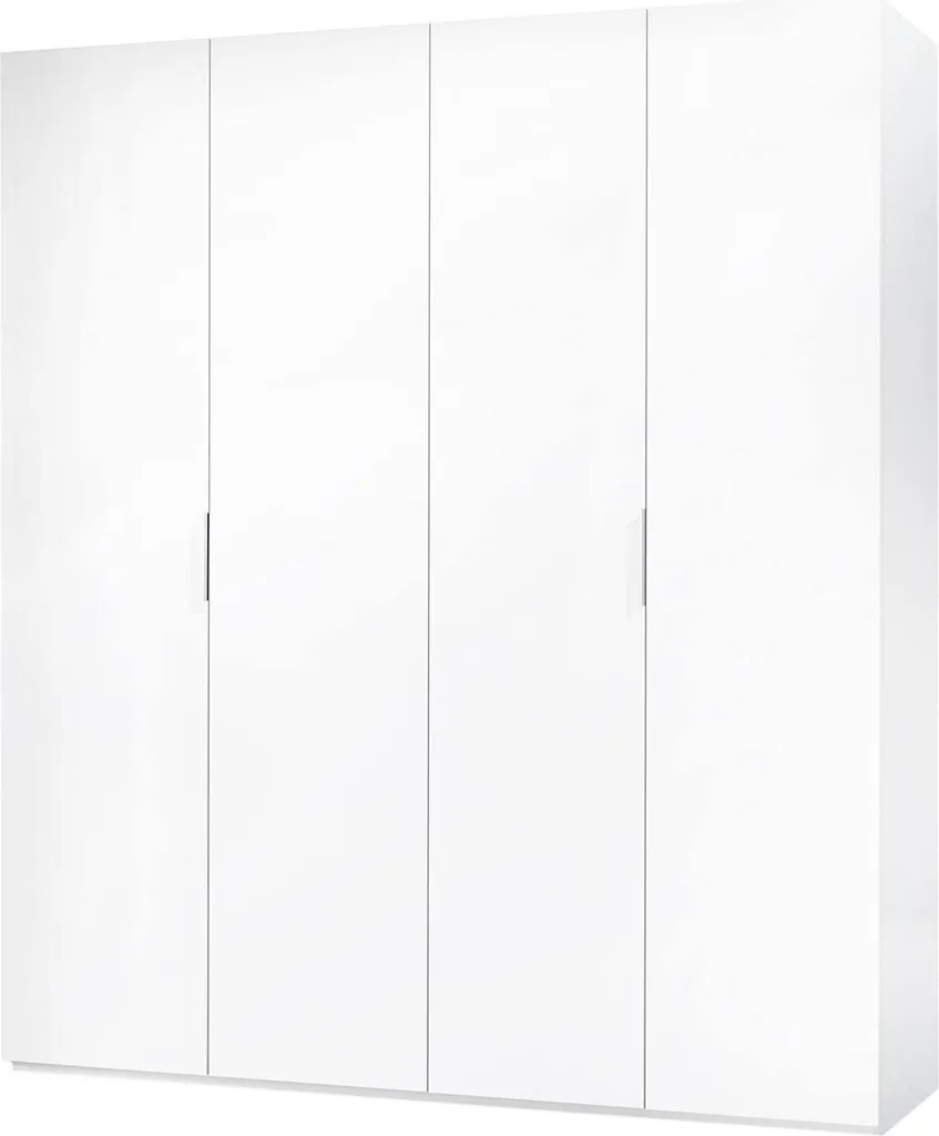 Armoire Aram 180x200 cm Blanc Brillant : Fini le Désordre avec Porte-manteaux