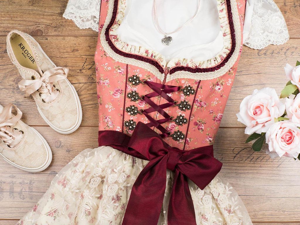 Dirndl Valencia 50er Länge rose 34