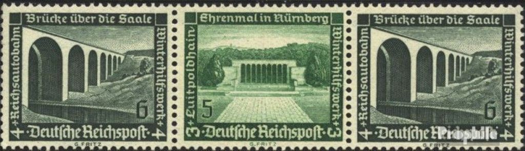 Briefmarken Deutsches Reich 1936 Mi W122 mit Falz Moderne Bauten