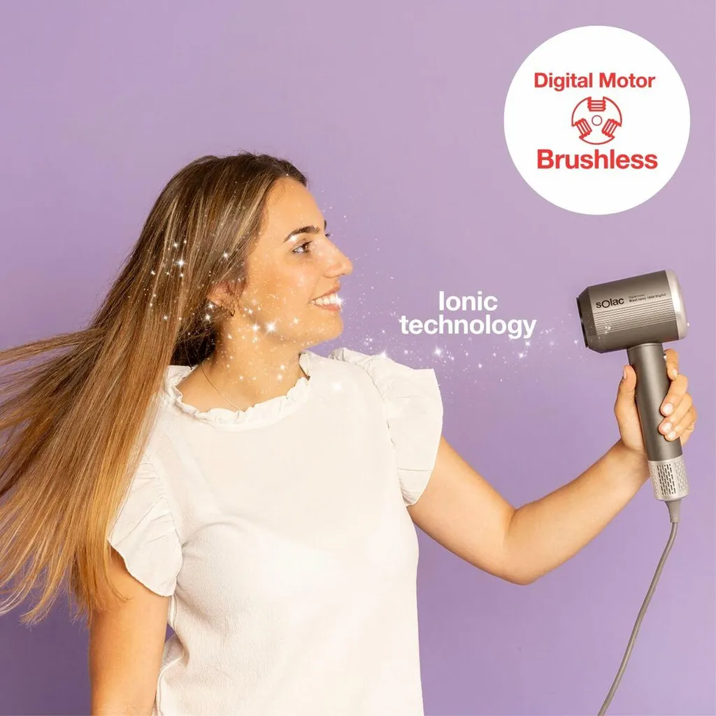 Sèche-cheveux Solac Blast Ionic 1600 - Séchage rapide et Coiffage Précis