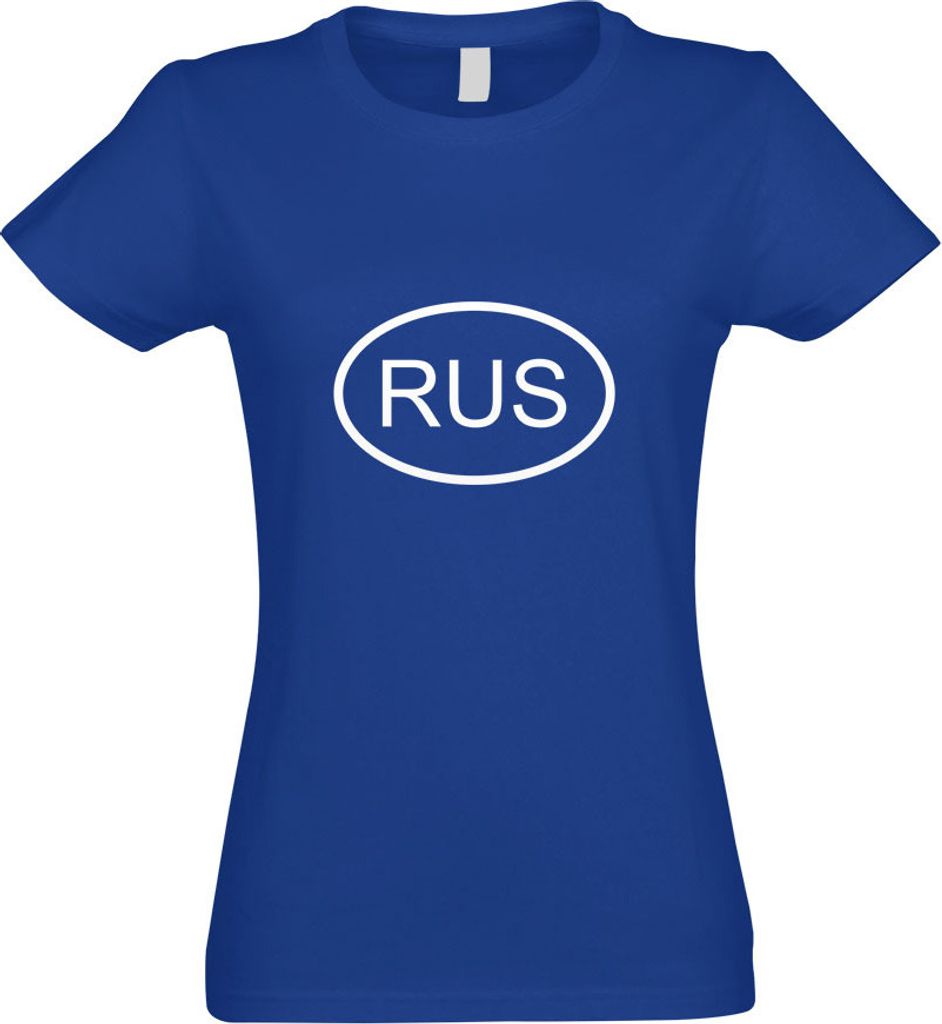Kiwistar - T-Shirt tailliert - Damen - royal - Russland RUS - mit Motiv Bedruckt - Funshirt Design - Sport - Freizeit - Damen - XL
