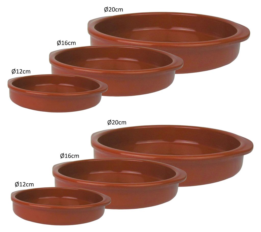 6er Set - Mediterrane Tapasschale - Rund aus Ton, Produktbild 