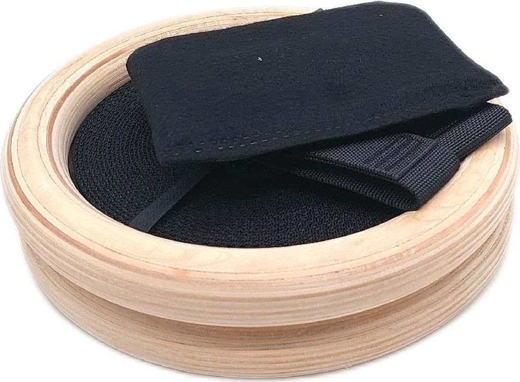 BeMaxx Turnringe Holz Gym Rings Türanker Trainings eBook Olympische Gymnastik Holzturnringe Gurte Markierungen Turnerringe Gymnastikringe Crossfit...