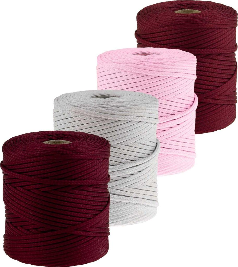 4 x 100m Polyesterschnur Kordel 4mm verschiedene Farbmix Farbwahl Pakete, Farbe:Farbmix 8