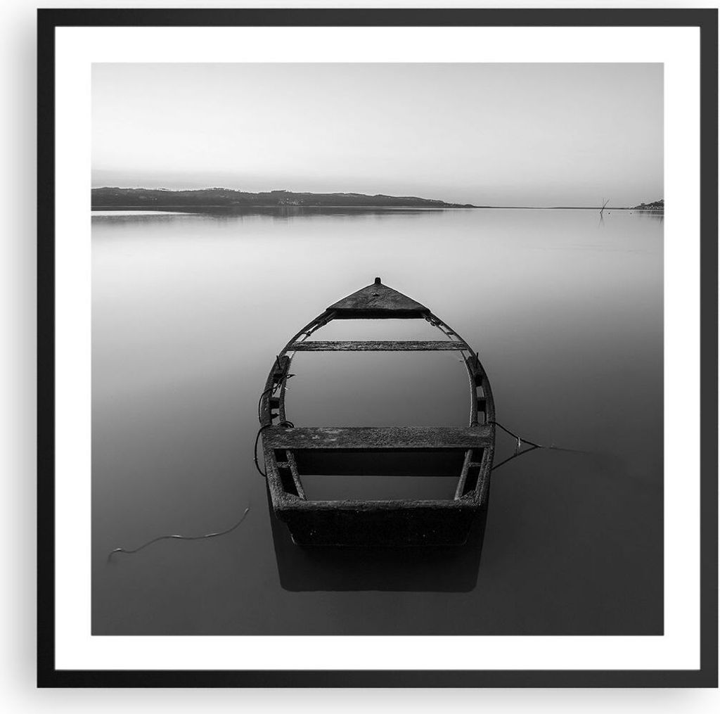Gerahmtes Poster - Schwarzer Rahmen - £ódŸ Einsamkeit Leere - 60x60 cm - Wand Bild - Wanddeko - Wandbilder - Kunstposter - Wandposter - Bilderra...