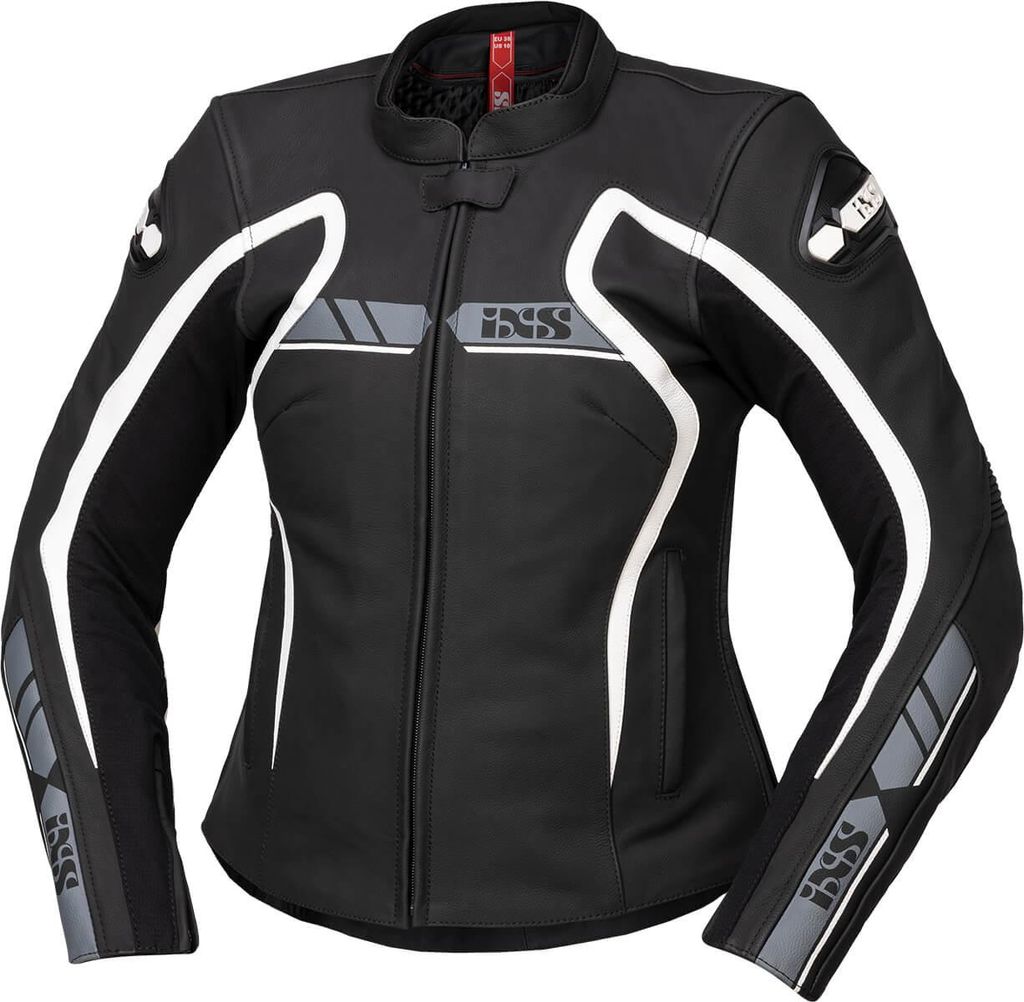 IXS RS-600 1.0 Damen Motorrad Lederjacke, schwarz/weiß, 40