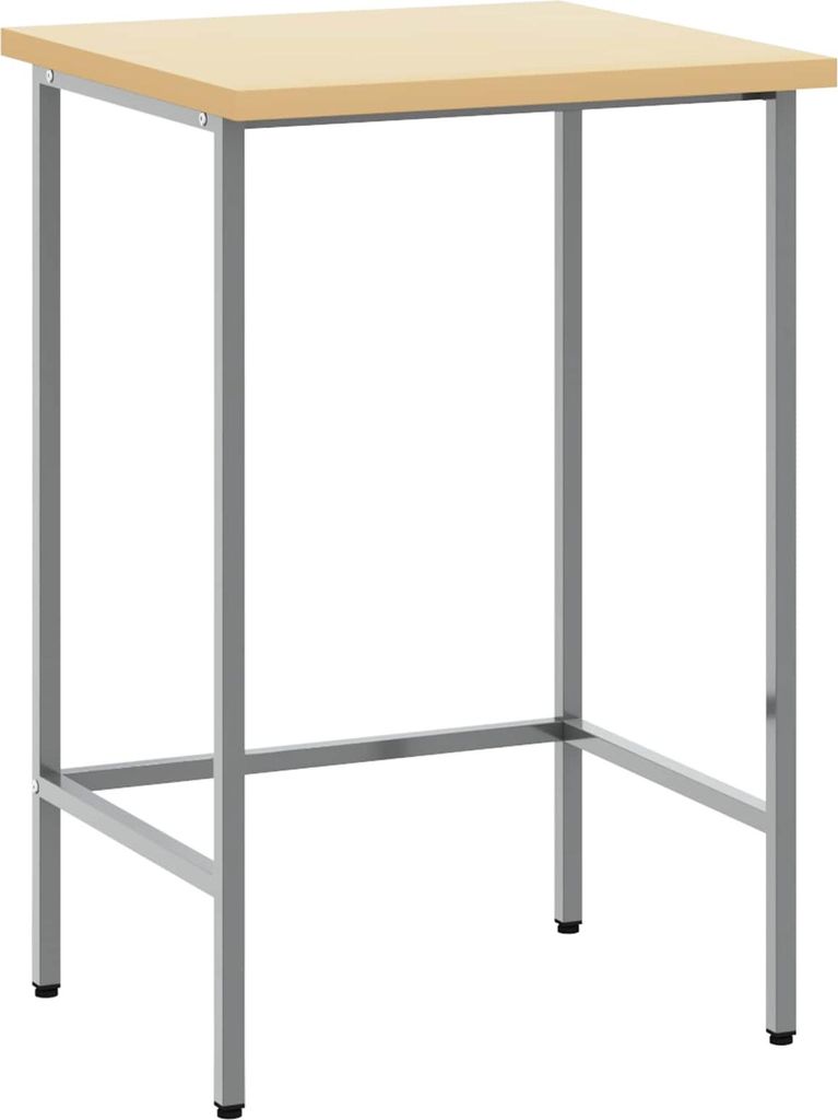 vidaXL Ecktisch Grau 55 x 55 x 85 cm Stahl und hochwertiges Holz