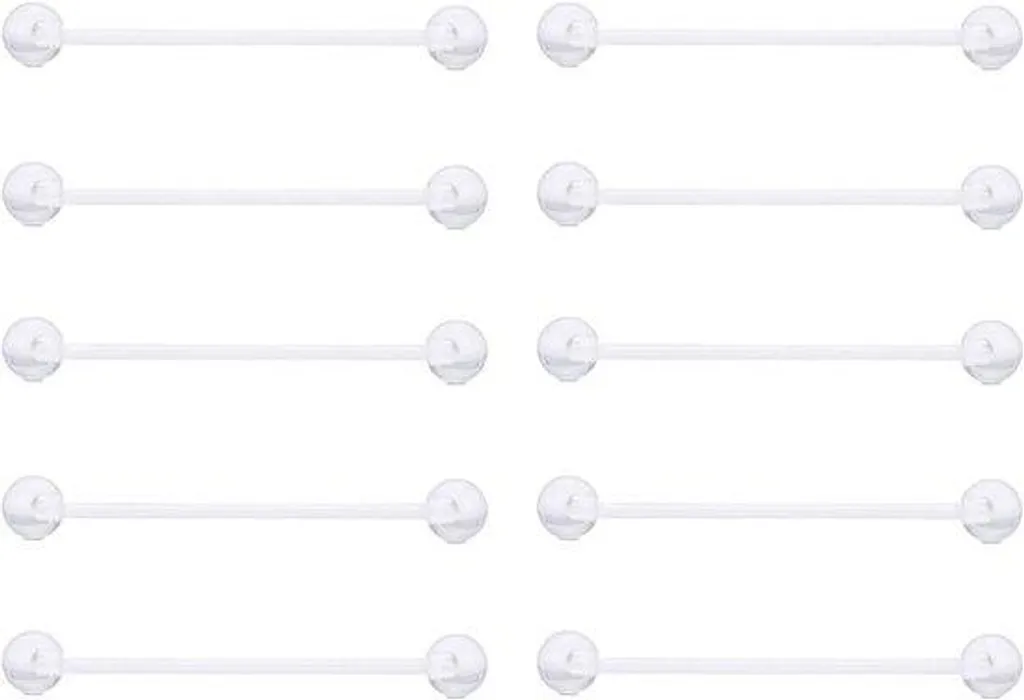 Piercing Langue Acrylique Transparent 14G - Tailles 12mm à 18mm