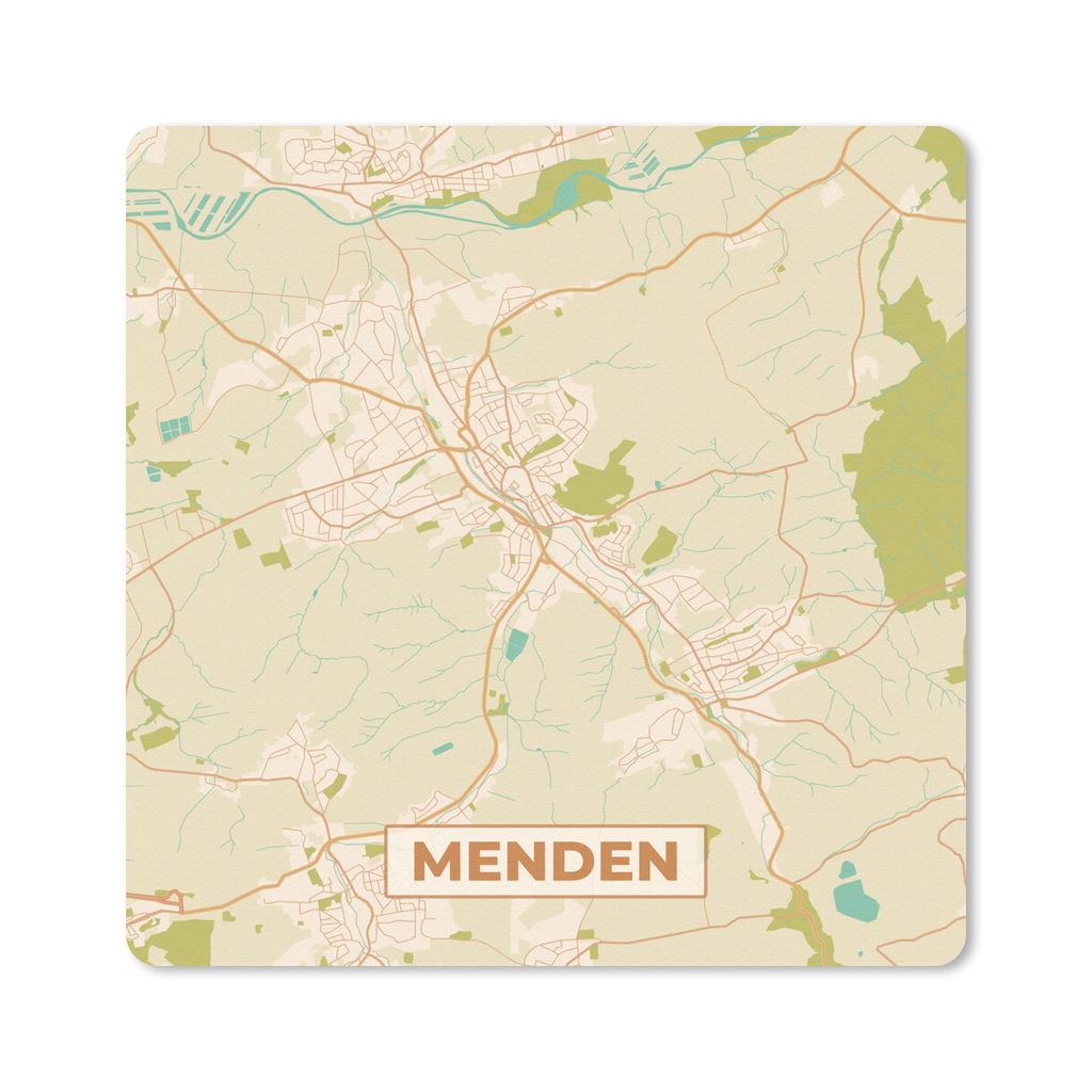 MuchoWow Mauspad Mousepad Menden - Jahrgang - Stadtplan - Karte 20x20 cm - Mousepads - Maus Mat - Pad - Mausunterlage - Desk Mat - Bureauartikeln