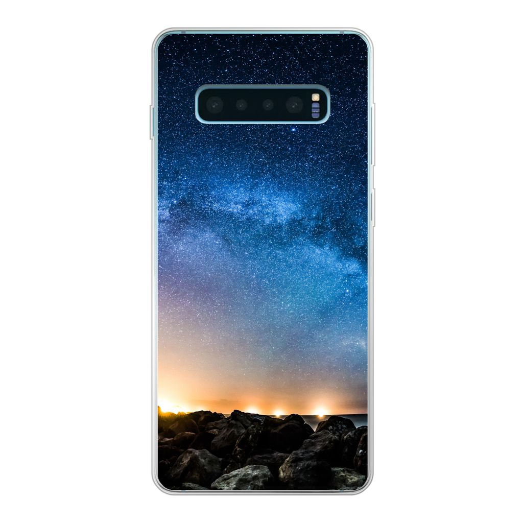 MuchoWow Handyhülle Schutzhülle Hülle für Samsung Galaxy S10 Lite Galaxie - Universum - Sonne - Jungen - Mädchen - Kinder Silikon Softcase H...