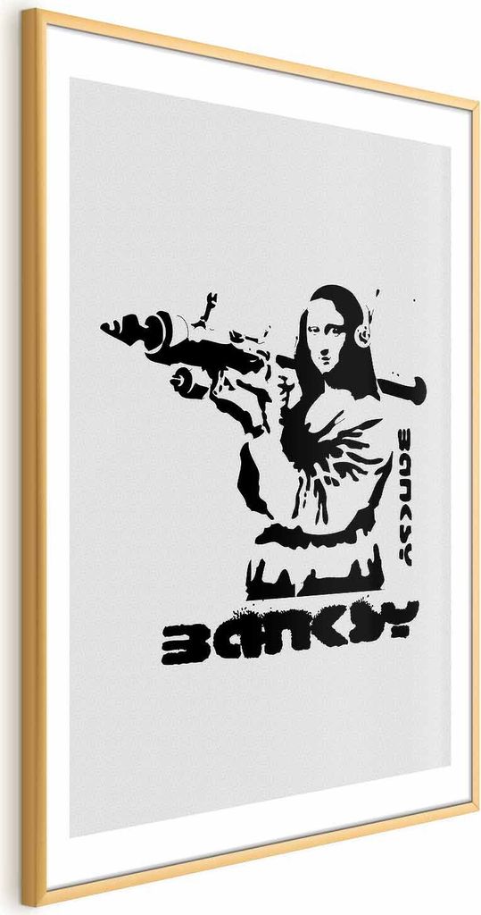 Posterpapier Poster - Mona Lisa with a Bazooka 60x90 cm Streetart h-C-0114-ao-a