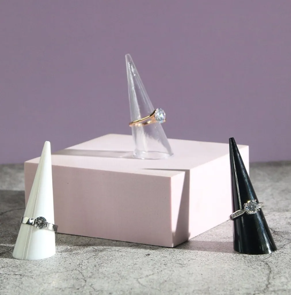 Organizzatore Gioielli 10 Pezzi | Espositore Anelli Nero per Arredo - 5