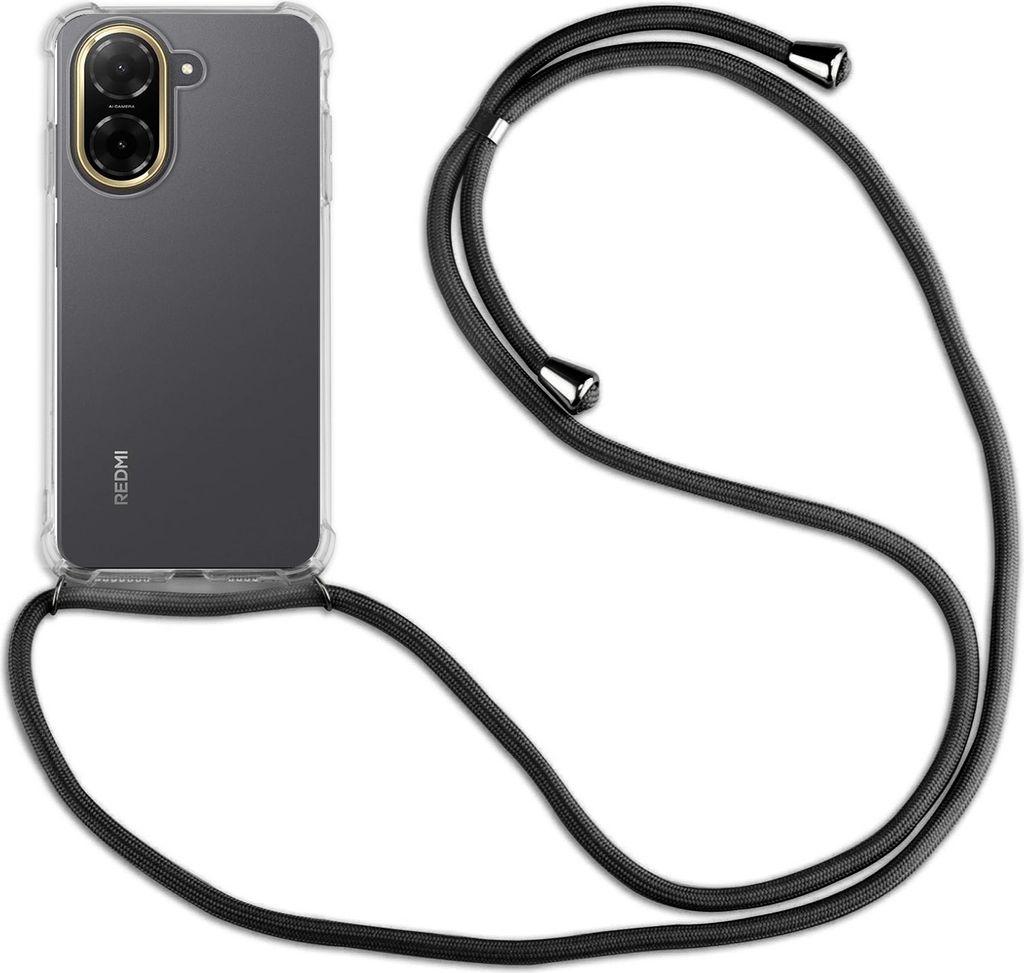 Handykett für Xiaomi Redmi A5 4G (Global 171,7mm ) / Poco C71 4G Hülle mit Kordel Handyhülle mit Band in Schwarz