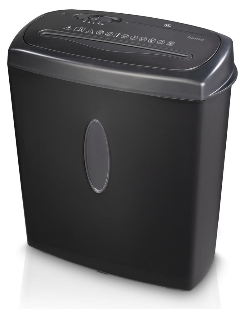 A black paper shredder is shown against a white background.