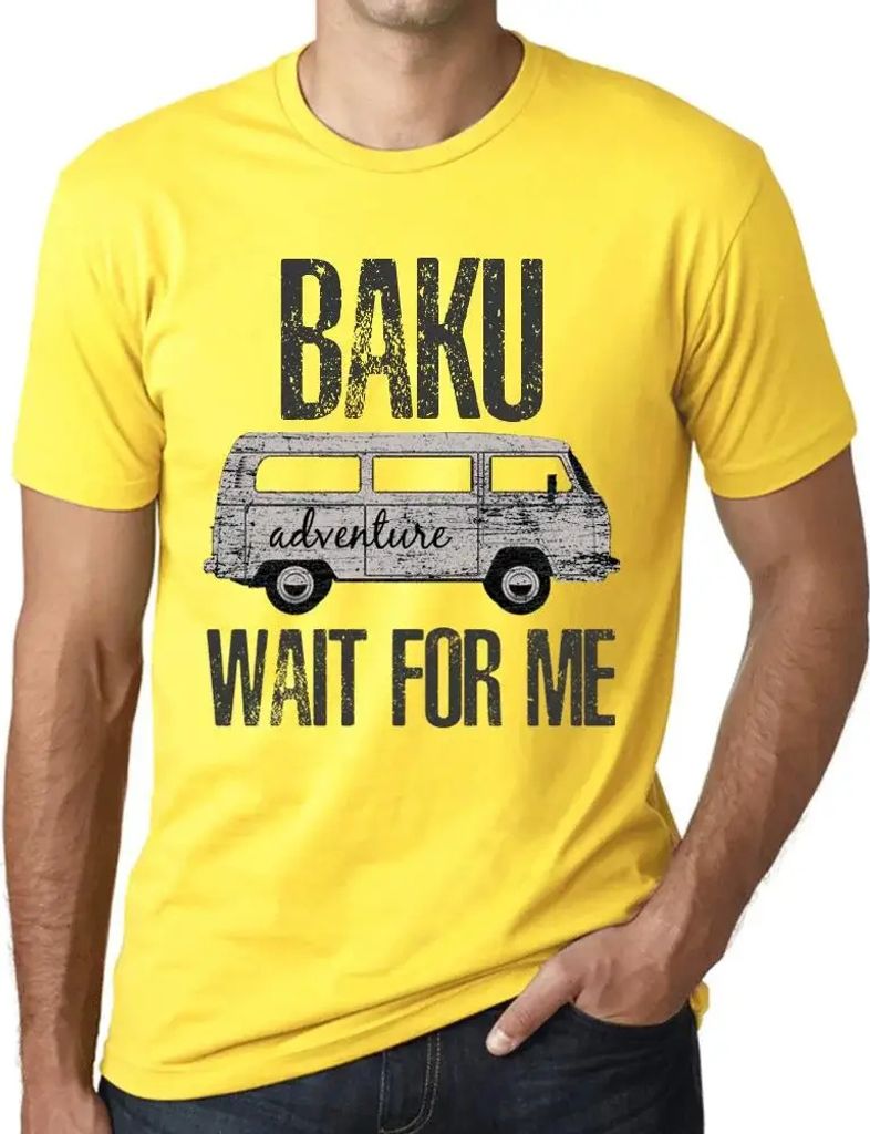 Herren Grafik T-Shirt Abenteuer warten auf mich in Baku – Adventure Wait For Me In Baku – Öko-Verantwortlich Vintage Jahrgang Kurzarm Lustige ...