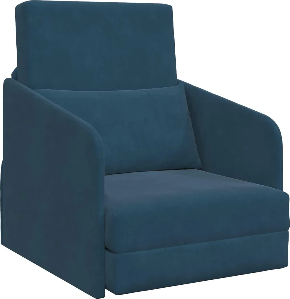 vidaXL Divano Letto Blu in Velluto 65x80x83 cm - Salvaspazio Elegante