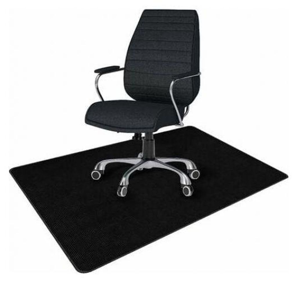 Bürostuhlmatte, rechteckiger Bodenschutz, waschbar, rutschfest, Bodenschutz für Hartholz- und Fliesenböden, Schwarz, 120 x 90 cm