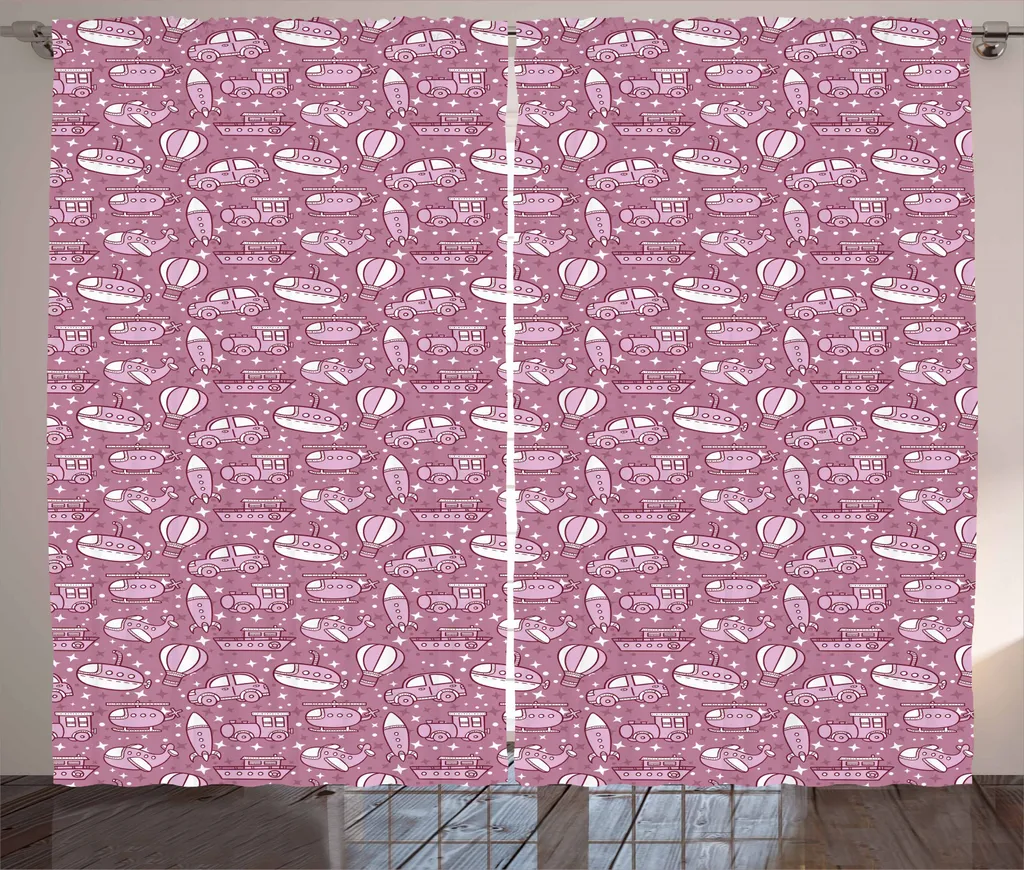 ABAKUHAUS Tenda colorata rustica, elementi di trasporto, camera da letto Tenda con passanti e ganci, 280 x 245 cm, rosa secca rosa baby