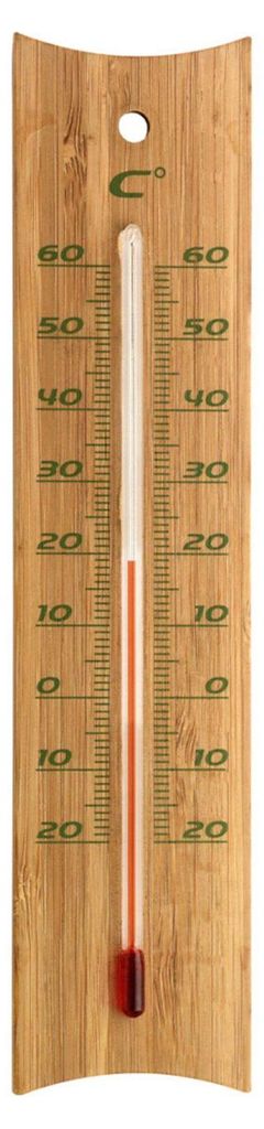 Analoges Innen-Außen-Thermometer aus Bambus TFA 12.1049 wetterfest