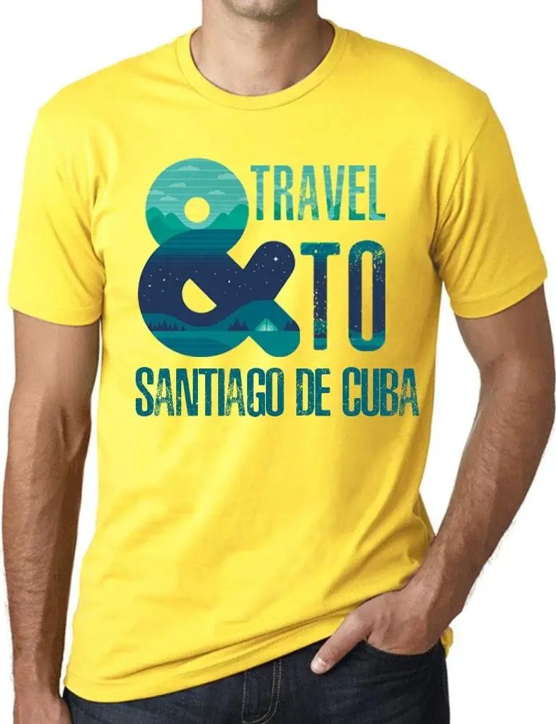 Herren Grafik T-Shirt Und Reisen nach Santiago de Cuba – And Travel To Santiago De Cuba – Öko-Verantwortlich Vintage Jahrgang Kurzarm Lustige ...