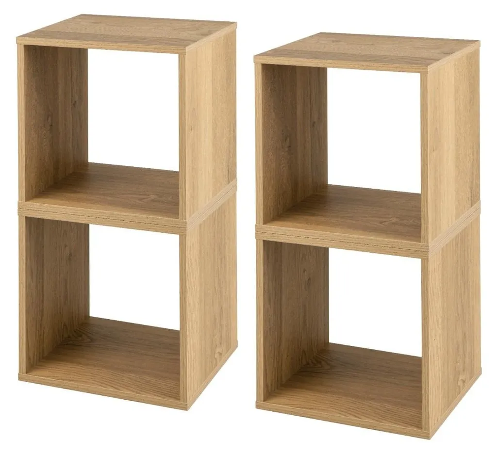 Étagères en bois modulables et empilables pour une structure 2 cubes - 2
