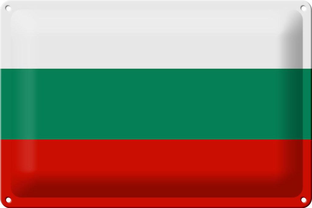 Blechschild Flagge Bulgariens 30x20cm Flag of Bulgaria
